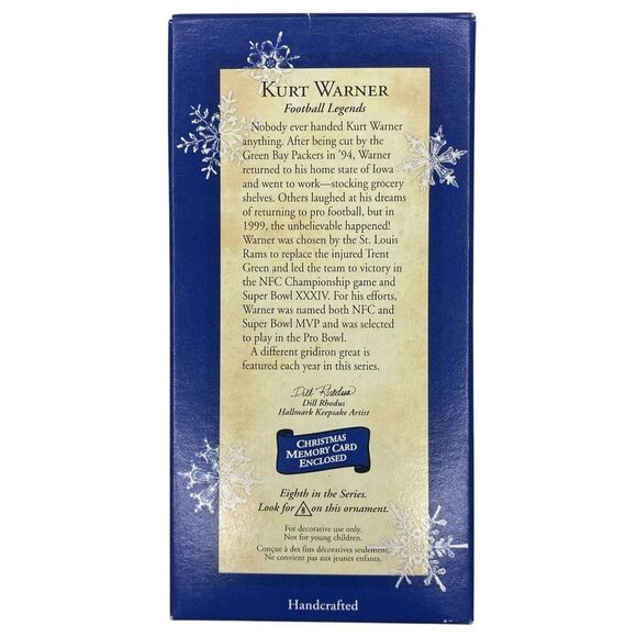 Kurt Warner Football Legends Hallmark Ornament 8th In Series 2002 - Picture 3 of 3